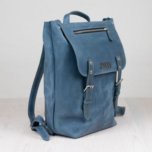 Mens leather backpack, leather laptop backpack, Personalized man leather backpack, mens laptop backpack, 13in laptop backpack for men image 9