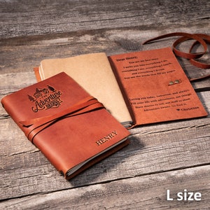 Personalized leather journal, Engraved leather notebook, leather journal engraved with monogram or name, monogram notebook