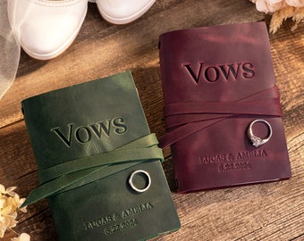 Groom and Bride Personalized Vows Books, Leather Vows Book, Custom Vows Book, Personalized Gift