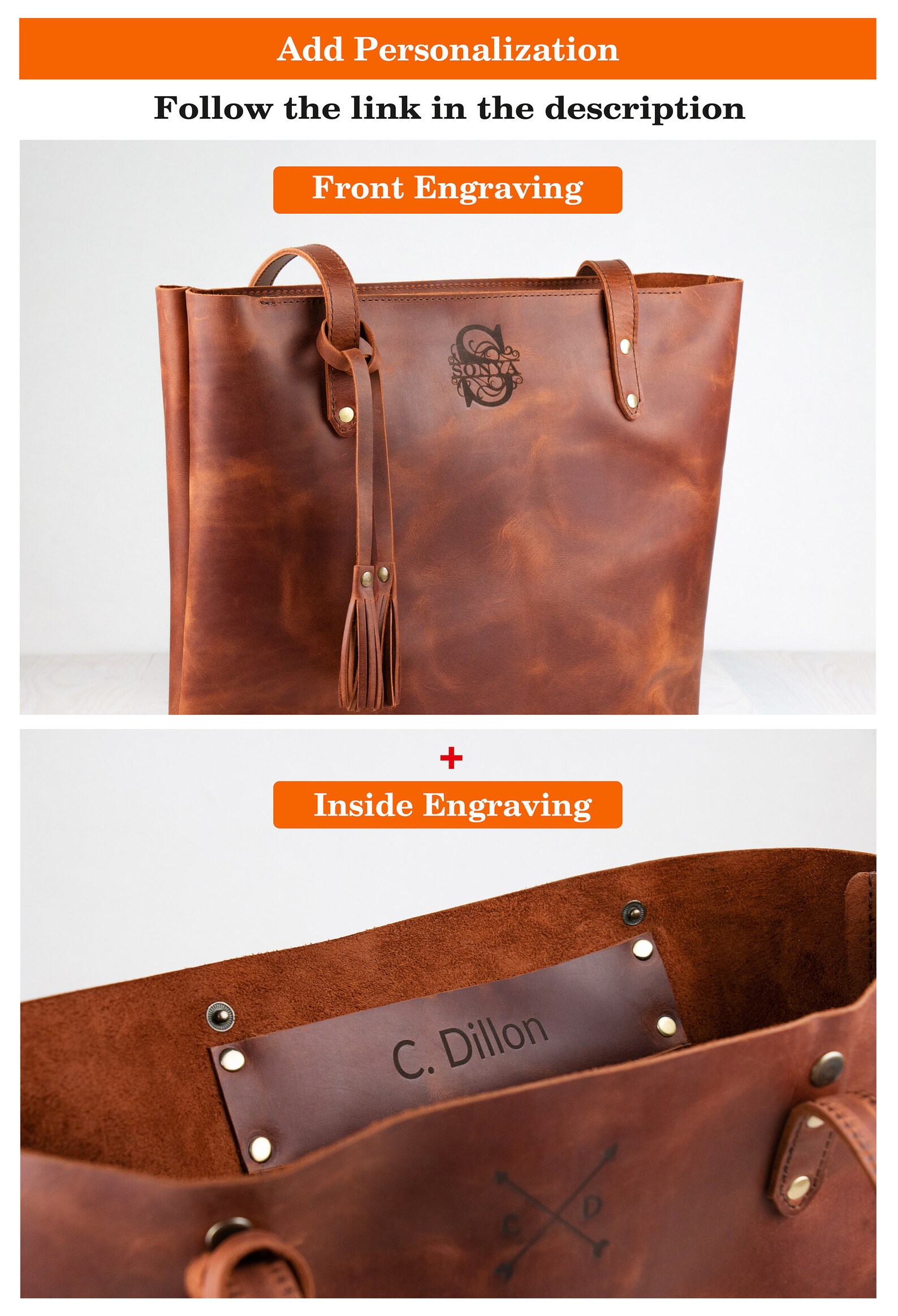 Real Leather Tote Bag for Women Zip Top Leather Tote Large Etsy