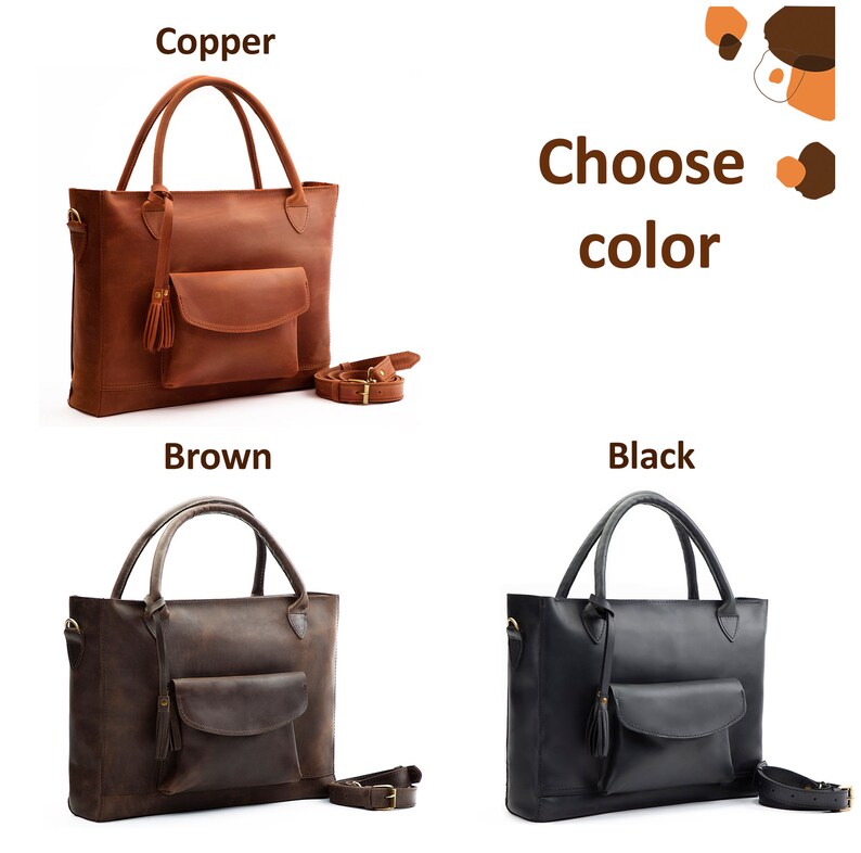 Womens Leather Computer Bag Computer Tote for Women Womens Etsy