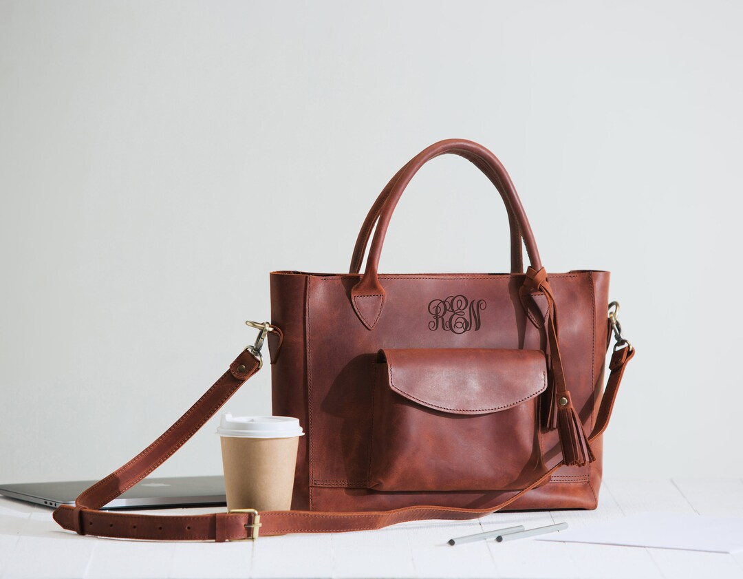 Personalized Leather Messenger for Women, Leather Messenger Bag for