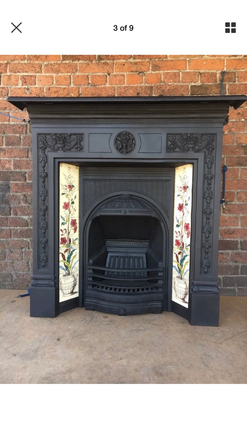 Refurbished Cast Iron Fireplace Cast Iron Fire Etsy
