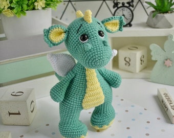 Crochet Dragon, dragon toy, fantasy decoration, crochet dino, dragon theme, dino theme