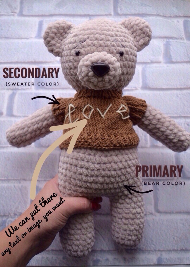 teddy bear nursery Coffee crochet teddy bear knitted plush personalized bear stuffed teddy bear baby shower gift,teddy bear toy doll