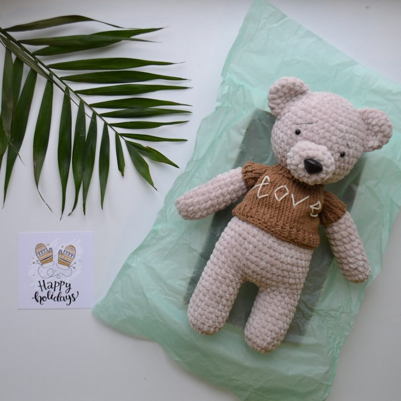 teddy bear nursery Coffee crochet teddy bear knitted plush personalized bear stuffed teddy bear baby shower gift,teddy bear toy doll