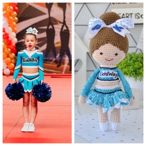 Personalized crochet cheerleader from your photo