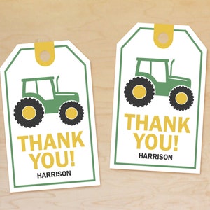 Tractor Party Favor Tags Personalized, Birthday Thank You Tags, Tractor Party Decorations, Tractor Birthday Theme, Printable Thank You Tags