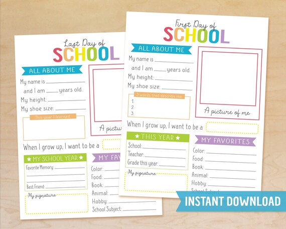 First Day of School Interview Back to School Printable