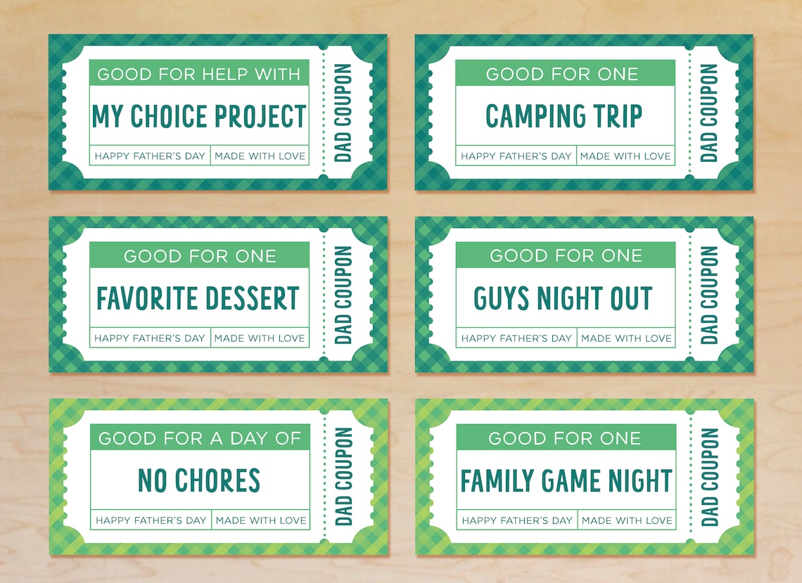 Editable Coupon Book for Dad Printable Father's Day - Etsy