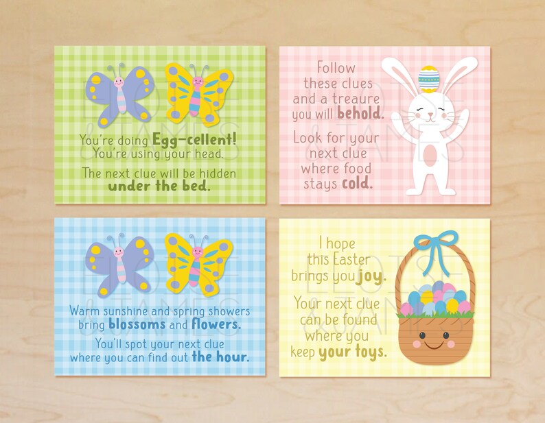 Indoor Easter Scavenger Hunt Clues Easter Egg Hunt Clue Etsy