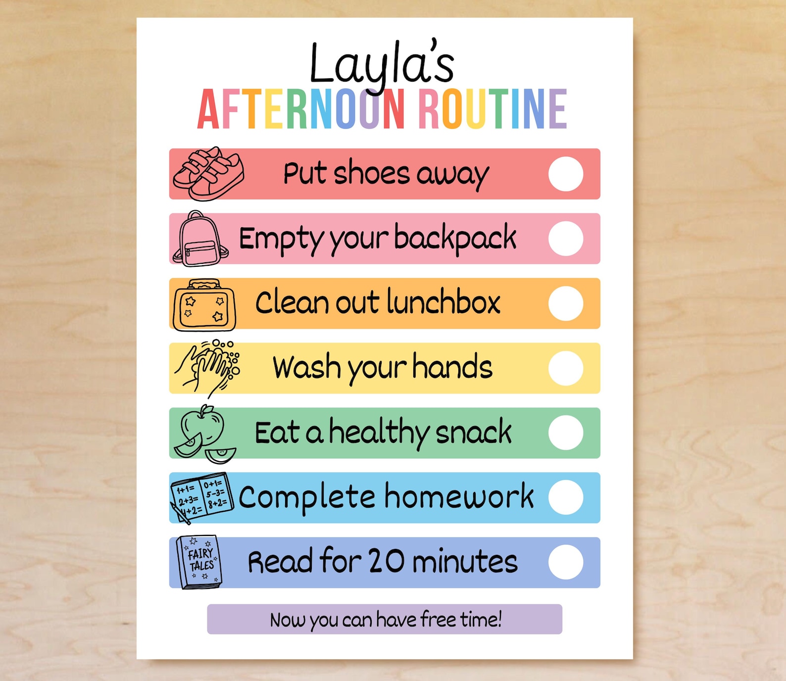 Editable Daily Checklist for Kids, Routine Chart for Kids, School Day ...