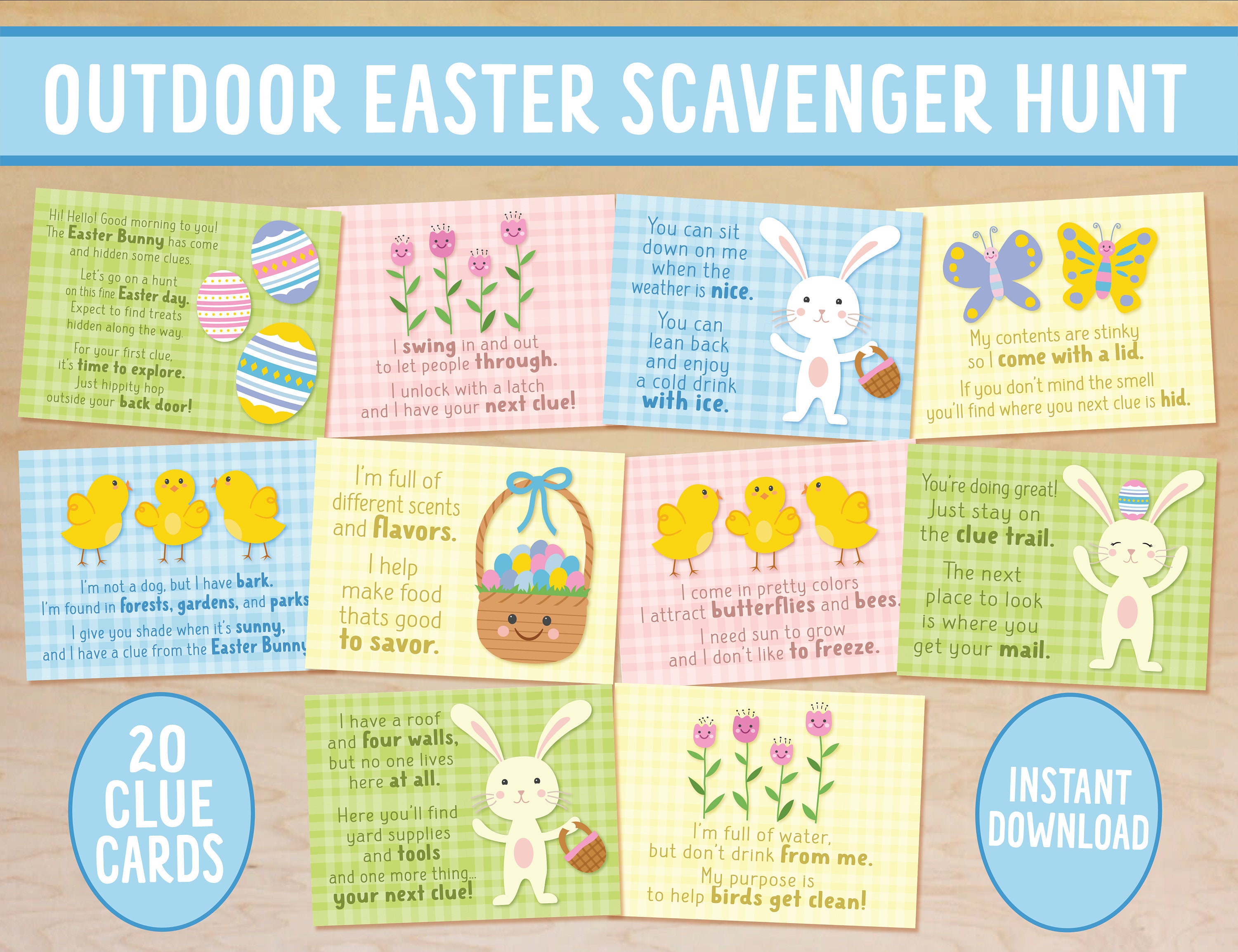 Outdoor Easter Scavenger Hunt Clues Easter Egg Hunt Clue - Etsy