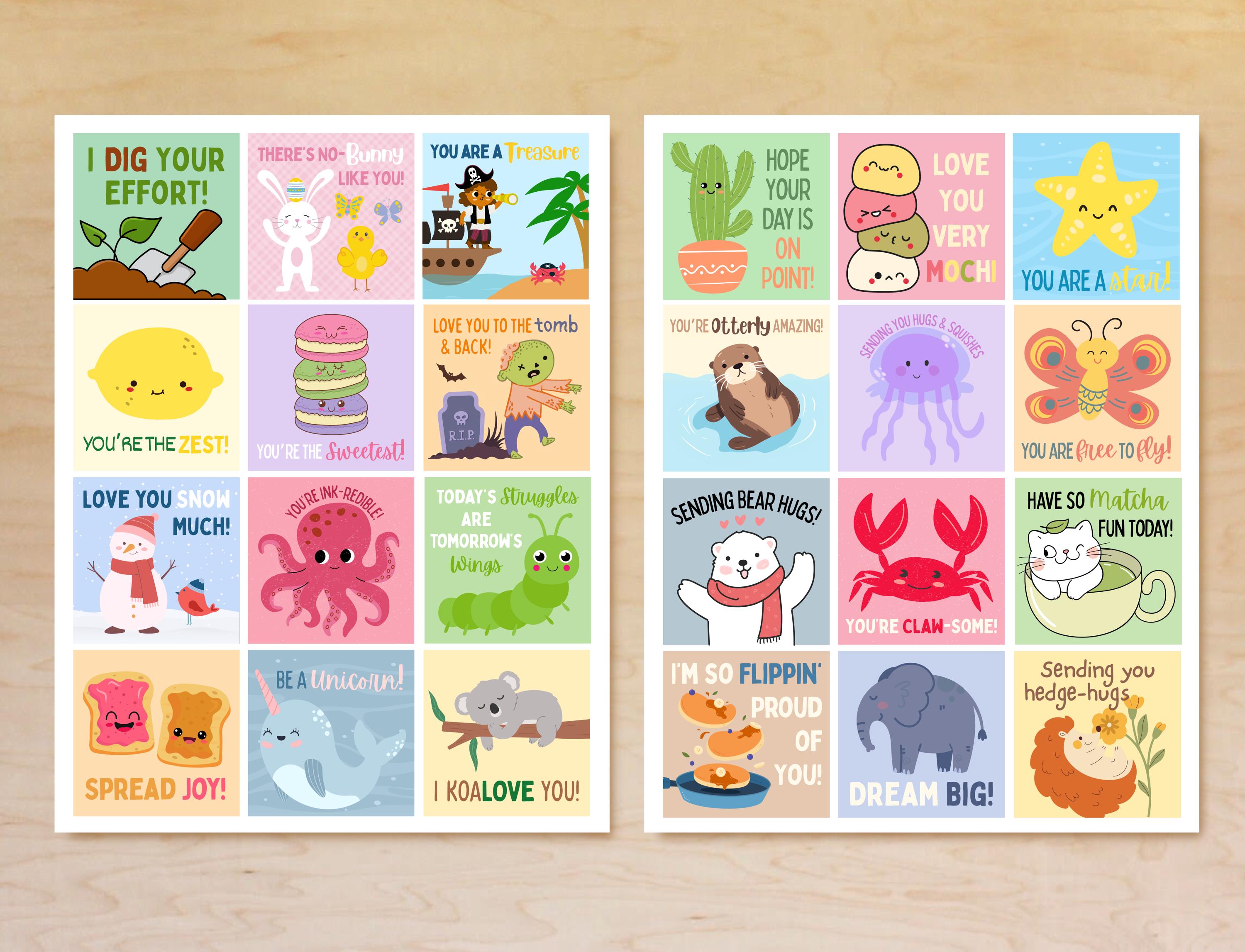 Notes For Kids Printable Lunch Box Notes for Kids, Affirmation Lunchbox Notes ...
