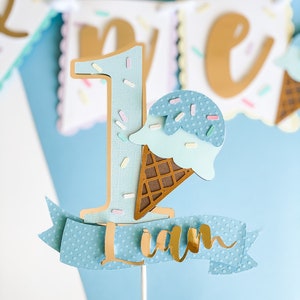 Ice cream Cake Topper, Ice cream Birthday Decor, First birthday Cake Topper, Smash Cake Topper, banner, ice cream toppers