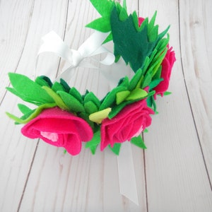 Moana Headband, Moana Flower Crown, Moana Felt Flowers, Moana Clip, Flower Crown, Flower crown, Moana Birthday, Moana Party Favors image 5