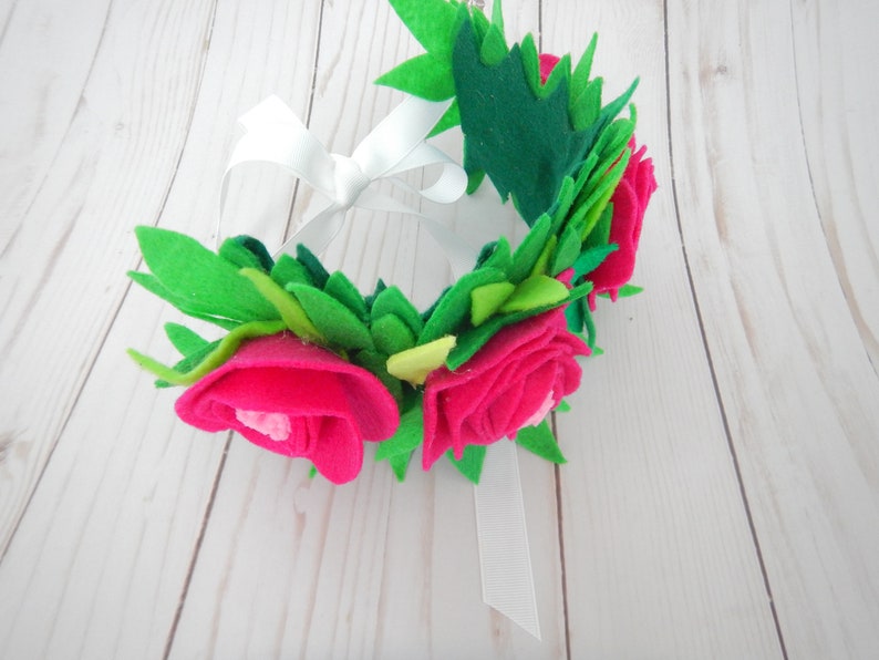 Moana Headband, Moana Flower Crown, Moana Felt Flowers, Moana Clip, Flower Crown, Flower crown, Moana Birthday, Moana Party Favors image 5