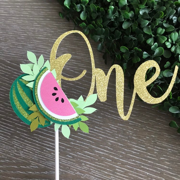 Watermelon First Birthday Topper, Watermelon Cake topper, one in a melon cake topper, watermelon theme party