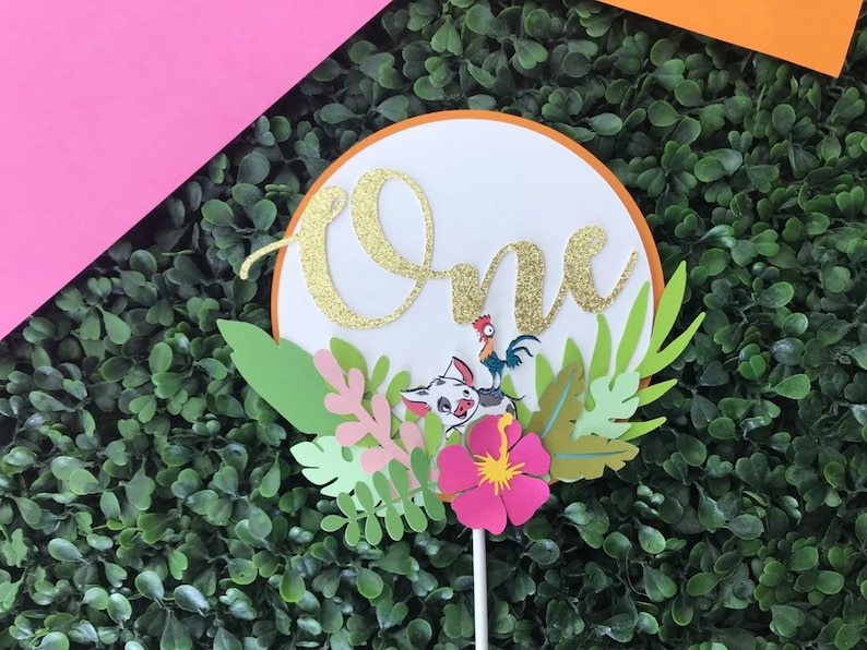 Moana Party Decor Moana Cake Topper Moana Birthday Floral Moana Moana Centerpiece Moana Theme