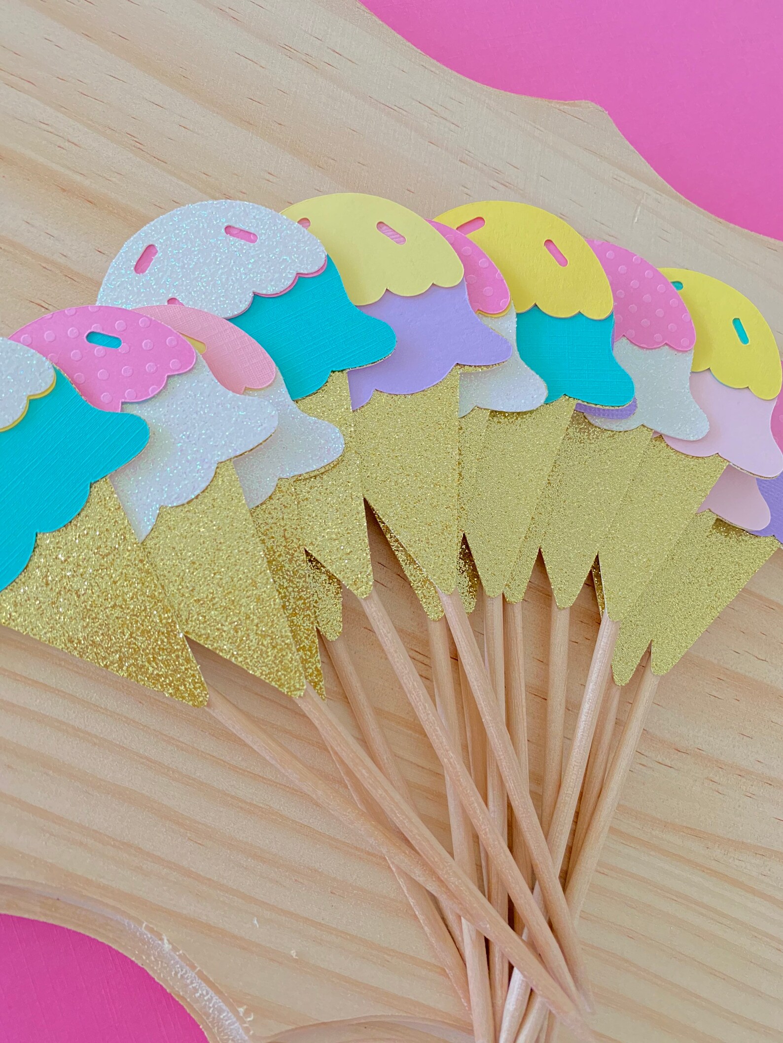 Ice cream Cake Topper Ice cream Birthday Decor First | Etsy