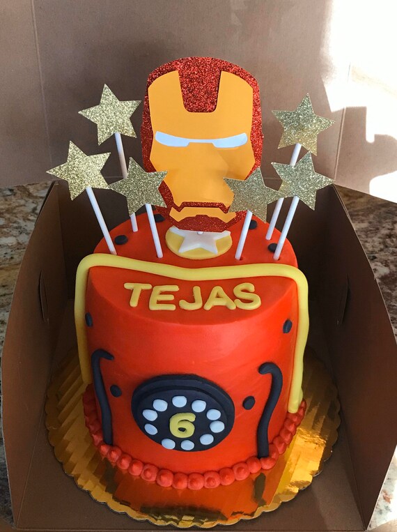 Ironman Cake Topper Iron Man Cake Ironman Party Iron Man Etsy