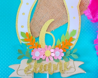 Equestrian Cake Topper, Equestrian Party, Cowgirl Birthday, Cowgirl Party, Spirit Birthday, Equestrian Theme, Horse Shoe Cake Topper