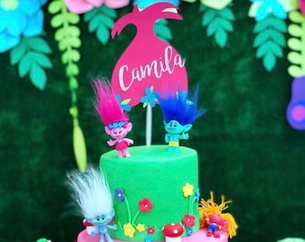 Personalized Trolls Cake Topper, Poppy Cake Topper, Cake Topper, Cupcake Topper, First Birthday Trendy birthday, Custom Topper