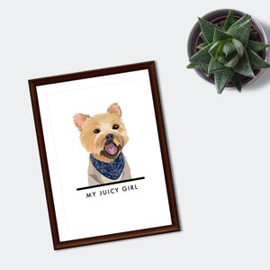 Ritratto personalizzato per animali domestici, stampa, arte animale domestico, ritratti di cani, ritratto digitale per animali domestici, illustrazione digitale, illustation per animali domestici