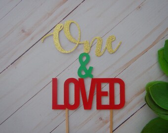 One & Loved Cake Topper, First Birthday, Green and red Party, Rasta Birthday, One Love Party, One Love Birthday, Rastafari Party