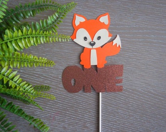 Personalized Fox Cake Topper, Fox Theme Party