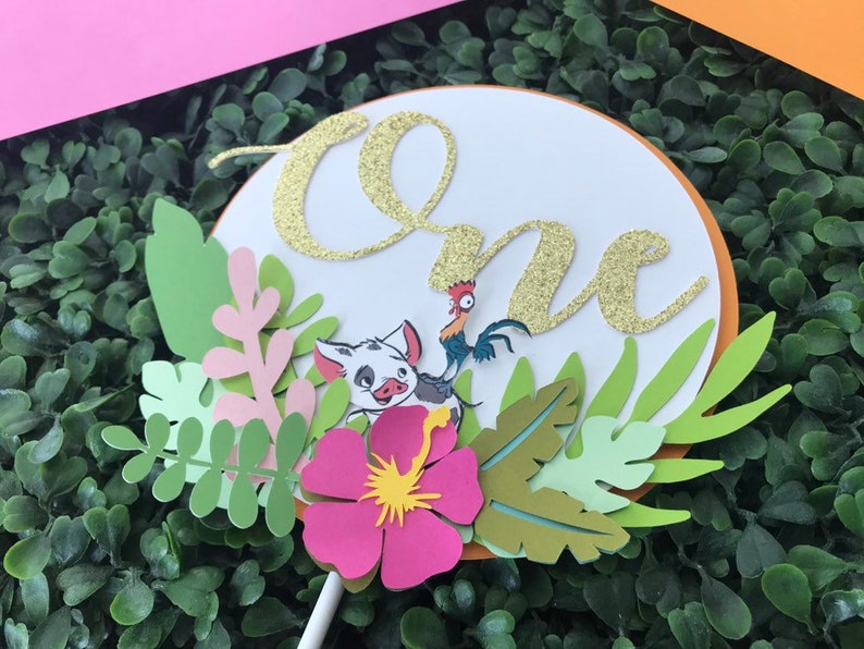 Moana Party Decor Moana Cake Topper Moana Birthday Floral Moana Moana Centerpiece Moana Theme