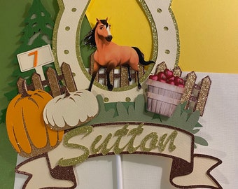 Spirit Cake Topper, Equestrian Party, Cowgirl Birthday, Cowgirl Party, Spirit Birthday, Equestrian Theme, Horse Shoe Cake Topper, Fall