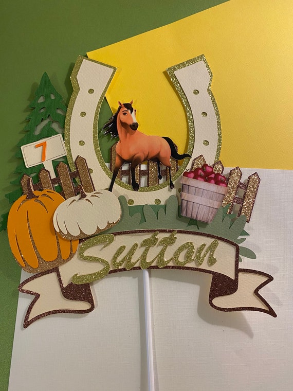 Spirit Cake Topper Equestrian Party Cowgirl Birthday Etsy