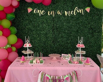 One in a Melon Banner, watermelon banner, watermelon birthday decor