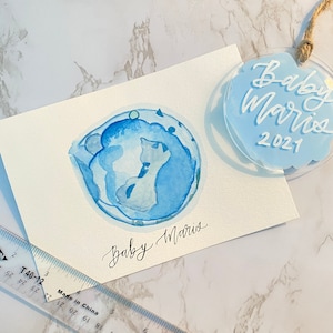 New Mom Holiday Gift, Custom Embryo Art - Fertility Doctor Art - OBGYN Painting - Miracle Baby Art