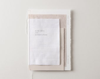 Layered Linen Wedding Invitation, torn edge, deckle edge, natural, minimalist, simple, linen, wedding invitation