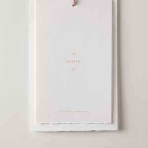 Minimal Save the Date, gescheurde rand, dekrand, natuurlijk, minimalistisch, eenvoudig, linnen, aangepast afbeelding 4