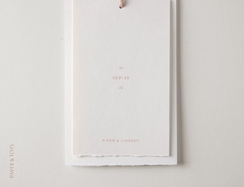 Minimal Save the Date, gescheurde rand, dekrand, natuurlijk, minimalistisch, eenvoudig, linnen, aangepast afbeelding 4