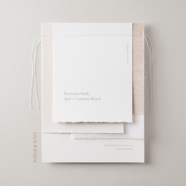 Linen Invitations Etsy