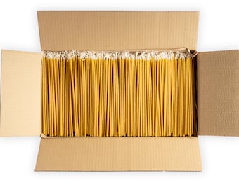 Pure Beeswax Tiny Taper Candles: Hand Dipped, 9 Inch - 22 cm, Natural Honey Scent - 11lb / 5kg box