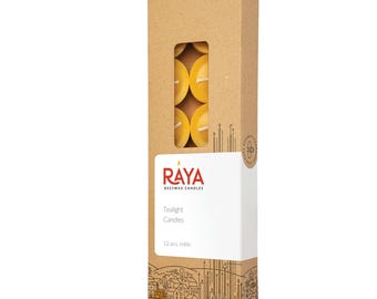 Tealight beeswax candles - refills 12pcs box
