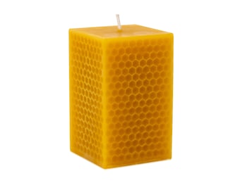 Beeswax Ornamental Candle - honeycomb pattern