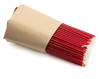 Red Beeswax Taper Candles: 9" Handmade, Natural Honey Scent