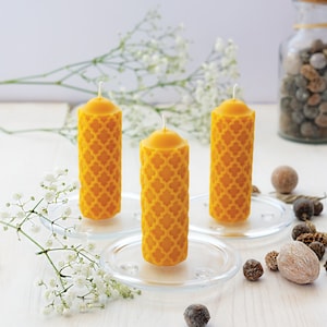Kaars van bijenwas, natuurlijke bijenwaskaars, gotische kaars van 100% bijenwas, gratis verzending