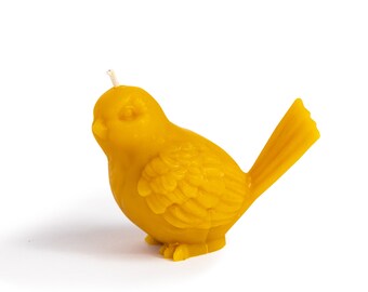 Natural beeswax sparrow bird candle
