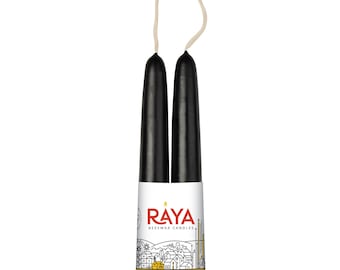 Black Beeswax Taper Candles: Hand-Dipped Dinner Candles, 6 Inch