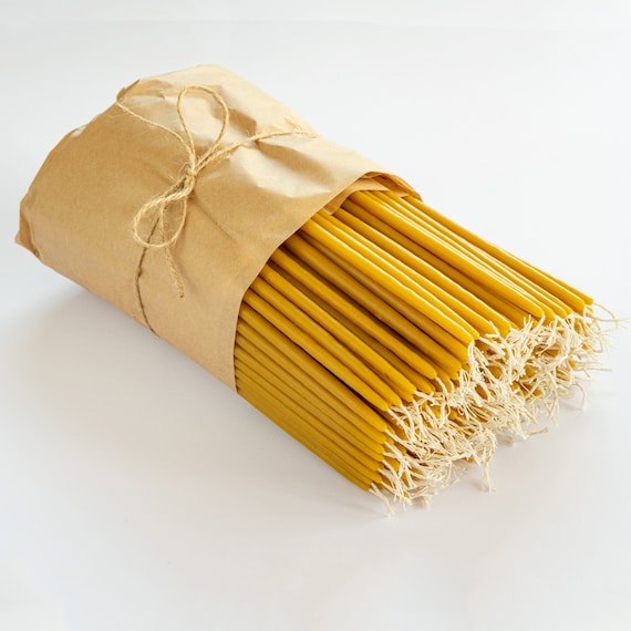 hand dipped 11/" // 27cm Pure beeswax church taper Greek candle Discount Packs