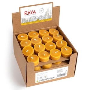 Natural Beeswax Tealight Candle Refills - 80 Bulk Pack