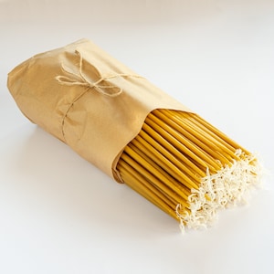 Тiny taper candles - 11&quot; / 27cm, pure beeswax church candles, handmade, DISCOUNT PACKS
