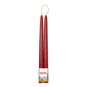 Red Beeswax Taper Candles - 13&quot; Hand-Dipped Dinner Candles